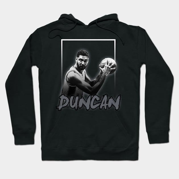 Tim Duncan\\Basketball Legend Vintage Style Hoodie by Mysimplicity.art